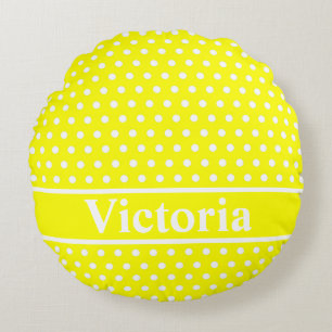 Coussins Ronds Yellow Polka