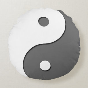 Coussins Ronds Yin Yang - gris 1