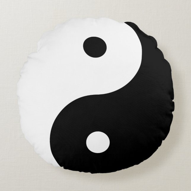 Coussins Ronds Yin Yang - noir (Devant)