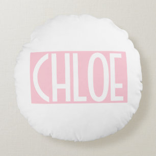 Coussins Ronds Your Bold White Text on Light Pink
