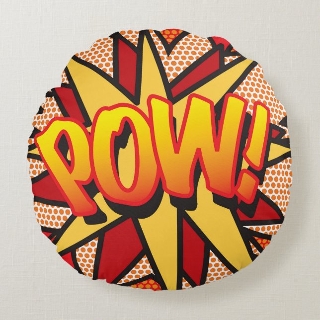 Coussins Ronds ZAP POW Funny Cool Moderne tendance Comic Book (Devant)