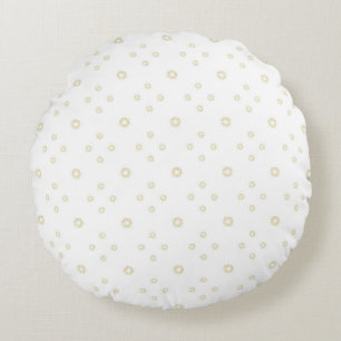 Coussins Ronds Zinnia Soleil Blanc   Or