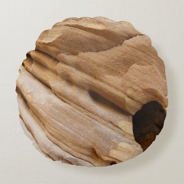 Coussins Ronds Zion Canyon Mur I Abstrait Nature Photographie (Devant)