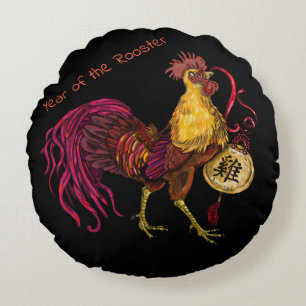 Coussins Ronds zodiaque chinois Année du coq