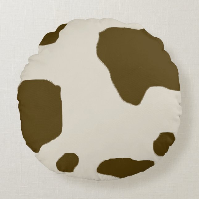 Coussins Ronds Zones de vache Brown posters de animaux (Devant)