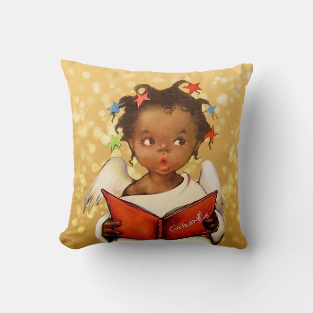 Coussins vintages de Noël d'Afro-américain (Recto)