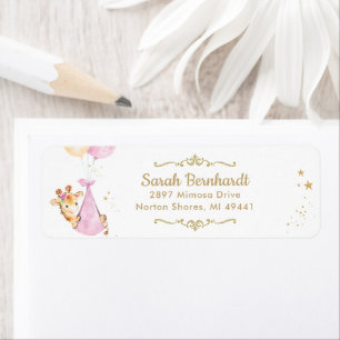 Coute Giraffe Girl Baby shower Retour Adresse Éti