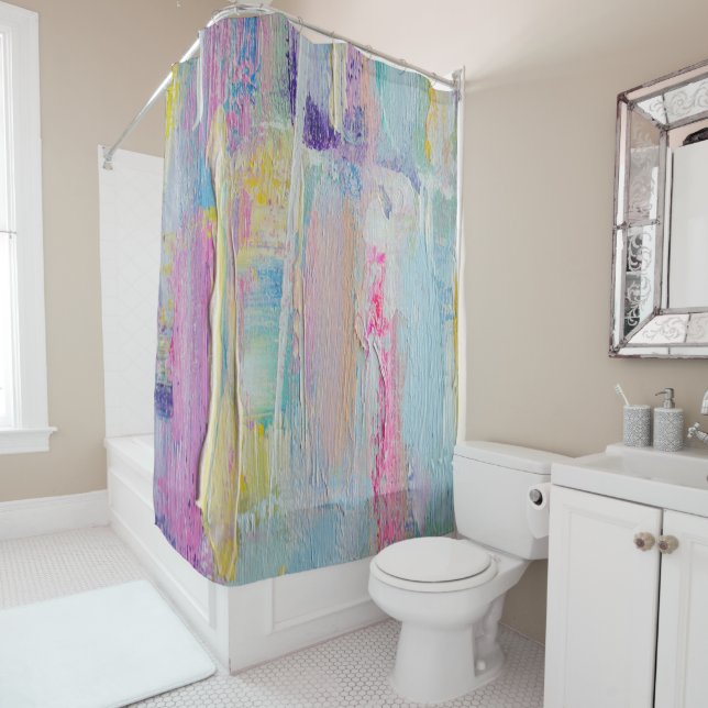 Couteau de palette Abstrait Peinture Douche rideau (En situation)