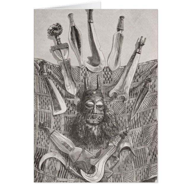 Couteaux, masque et tapis du Congo supérieur (Devant)