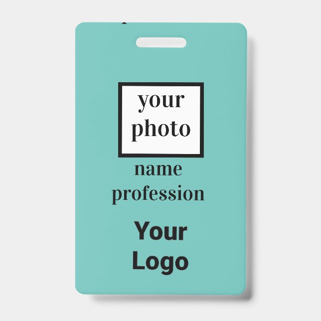 coutom employee photo,bar code,logo,name badge (Front)