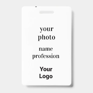 coutom employee photo,bar code,logo,name badge