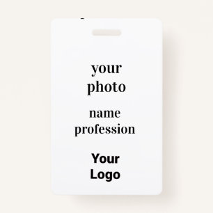 coutom employee photo,bar code,logo,name badge