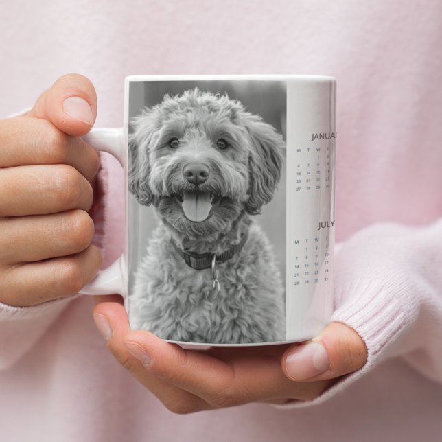 Coutume 2025 Chien Calendrier Mug avec la photo de (Créateur téléchargé)