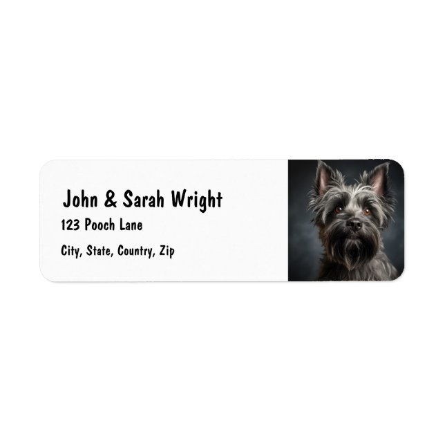Coutume Cairn Terrier Étiquette de adresse de chie (Devant)