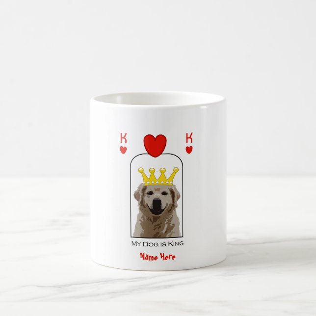 Coutume Golden Retriever Chien King Coeurs Mug (Centre)