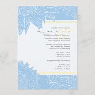 coutume ::Mariage de tournesol Invitation : Bleu j