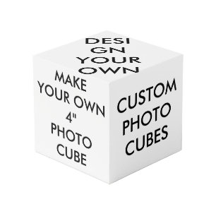 Coutume personnalisée grand 4" cube en photo