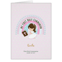 Coutume Première Sainte Communion Cute Brown Coiff