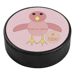 Coutume Rose Anniversaire Fille Chick Hockey Puck