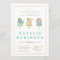 Couture Cake Bridal Shower Invitation - blue