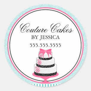 Couture Cakes Aqua Bakery Box Seals