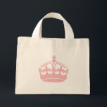 couture crown mini tote bag<br><div class="desc">Show off your girly side with this pink couture crown reusable bag.  It's perfect for a day at the beach,  taking on an airplane or even using as a reusable grocery bag!</div>