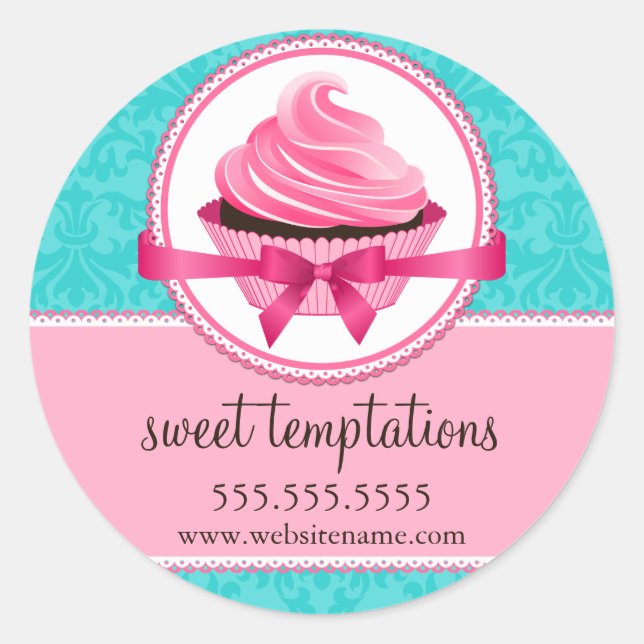 Couture Cupcake Bakery Box Seals (Front)
