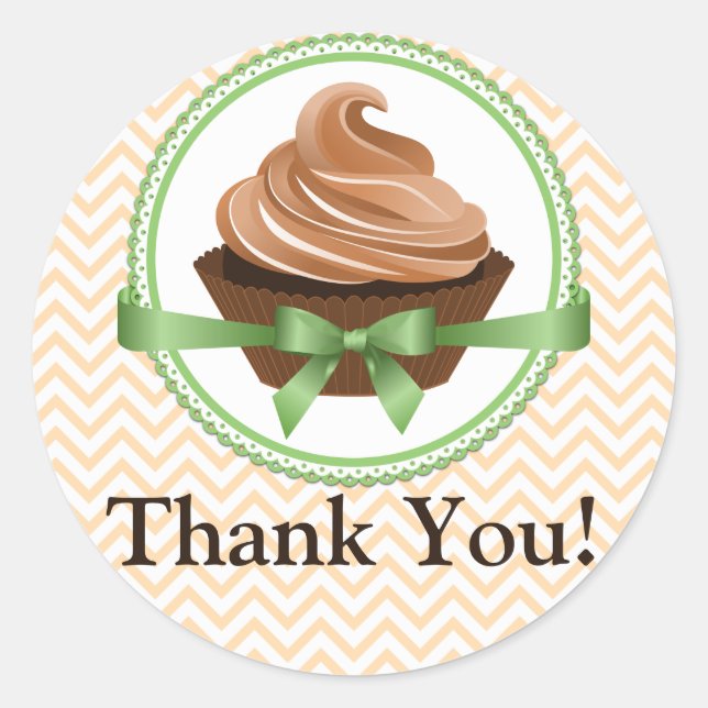 Couture Cupcake Bakery Thank You Classic Round Sticker (Front)