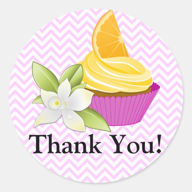 Couture Cupcake Bakery Thank You Classic Round Sticker (Front)