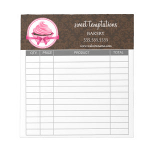 Couture Cupcake Baking Receipts Notepad