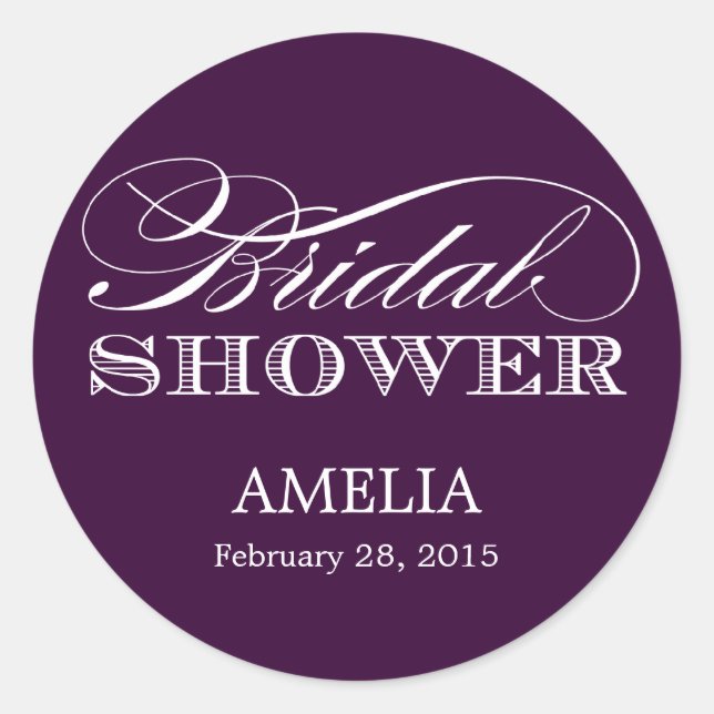 Couture Elegance Bridal Shower Sticker (Front)