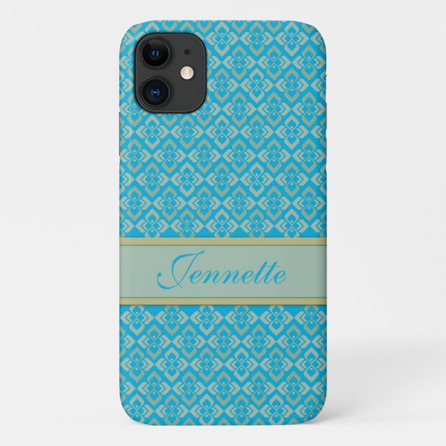 Couture inspiré nom bleu coque iphone (Dos)