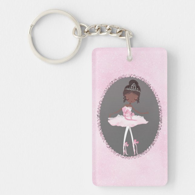 Couture rose et gris Peau foncée Ballerina Filles (Devant)