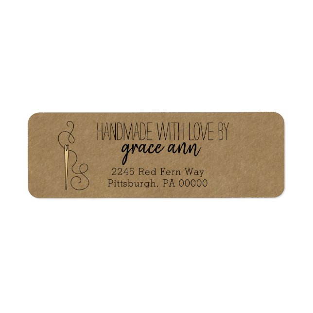 Couture rustique | Needle Kraft Adresse de retour (Devant)