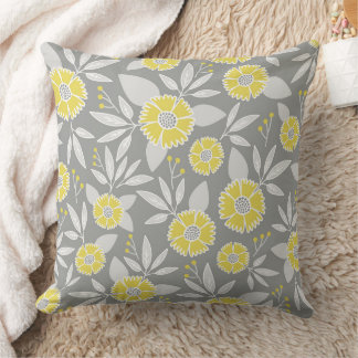 Couvercle Coussin jaune, gris et jaune