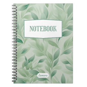 Couvercle de Carnet naturel minimaliste vert et bl