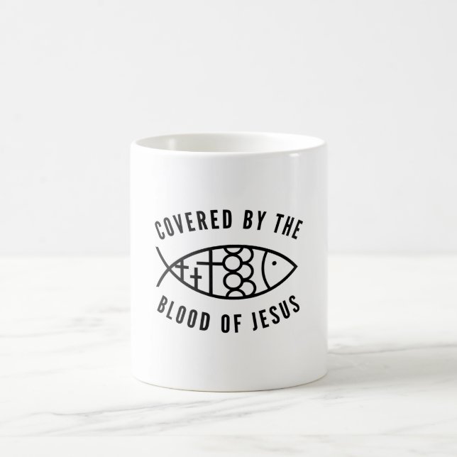 Couvert Par Le Sang De Jésus Mug (Centre)