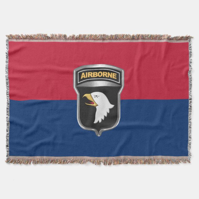 Couverture 101e Div Airborne Iconic Argent Cadre Conçu (Devant)
