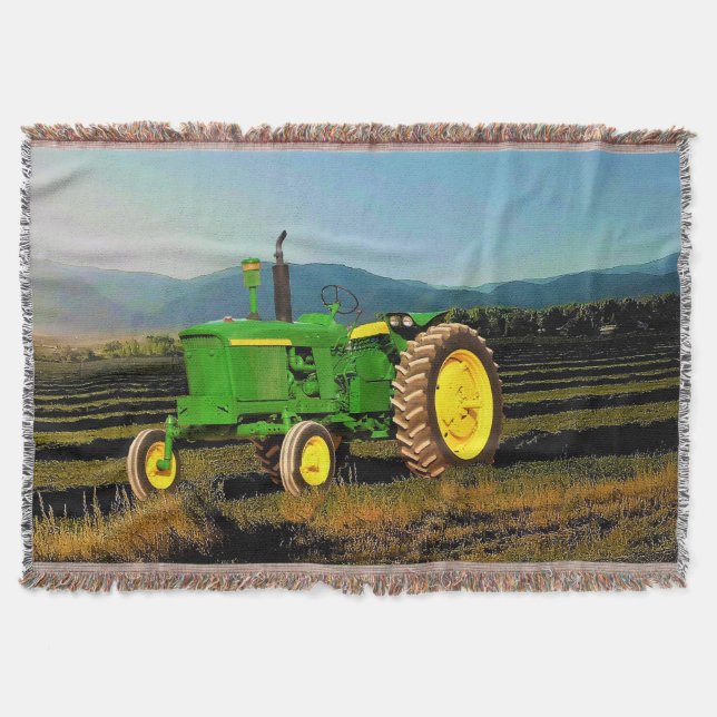 Couverture 1962 Grand Tracteur Vert Cosy Throw Blanket (Devant)