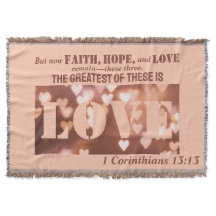 1 Corinthains 13:13 Love Throw Blanket