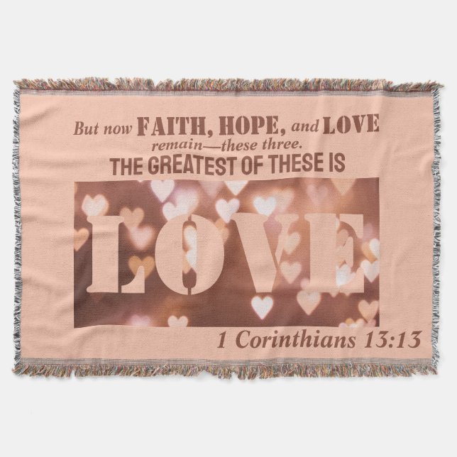 Couverture 1 Corinthains 13:13 Love Throw Blanket (Devant)