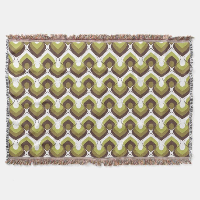 Couverture 70s Bold Modern Retro Ogee Motif in Greens (Devant)