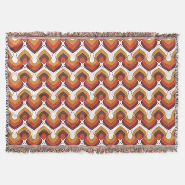 Couverture 70s Bold Retro Modern Motif in Orange & Brown (Devant)