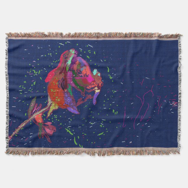 Couverture à lancer de fleurs de couleurs vives (Devant)