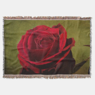 Couverture à lancer de rose rouge texturée