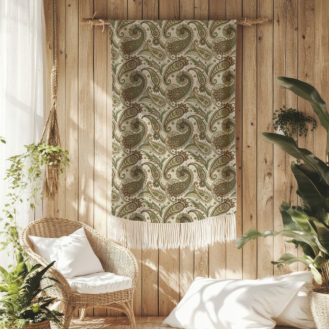 Couverture à terre douce avec Motif à spirale bohè (Soft Earthy Blanket with Bohemian Swirl Pattern)