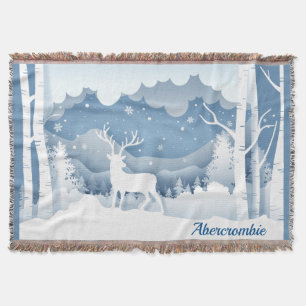 Couverture Abercrombie Personnalisé White Stag scène hiver