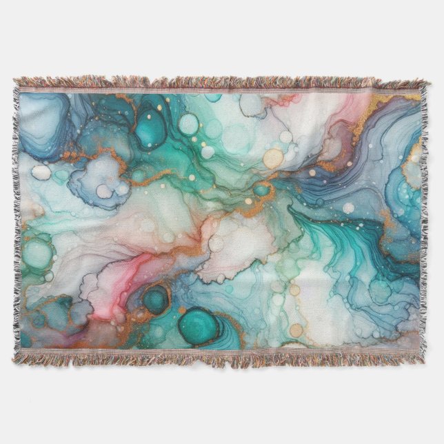 Couverture Abstract in Pink, Teal, Blue, and Gold (Devant)
