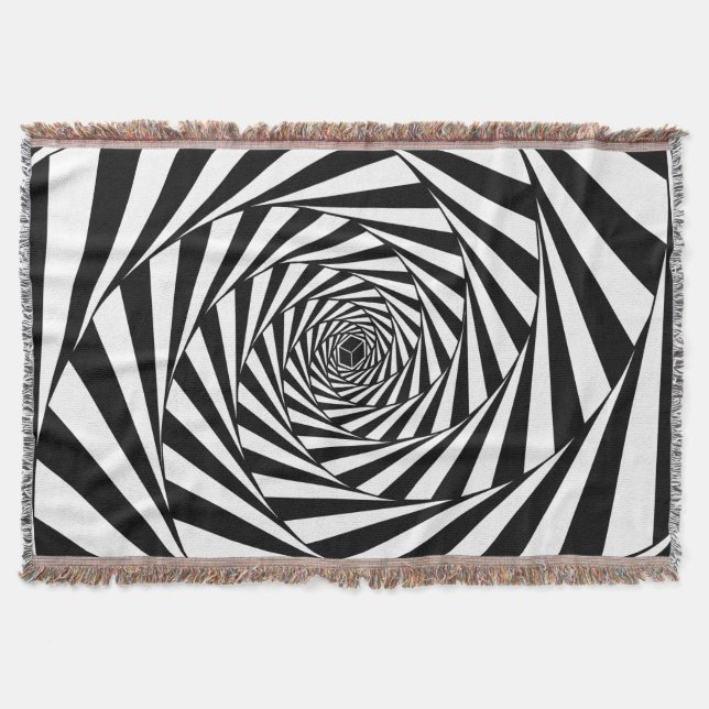 Couverture Abstrait Black & White Swirl Spiral Stairway Art (Devant)