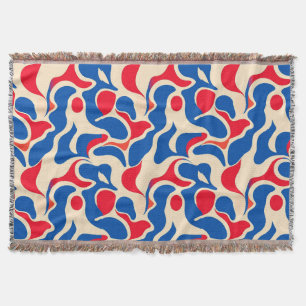 Couverture 🔵🔴⚪ Abstrait Bleu Rouge Blanc Pour Maison Modern